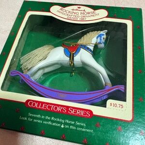 1987 Hallmark Keepsake Christmas Ornament - 7th In Series Rocking Horse -‎ White